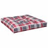 Coussins de palette lot de 2 motif à carreaux rouge tissu 
