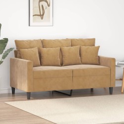 Canapé à 2 places Marron 120 cm Velours 