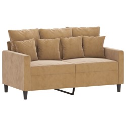 Canapé à 2 places Marron 120 cm Velours 