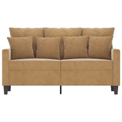 Canapé à 2 places Marron 120 cm Velours 