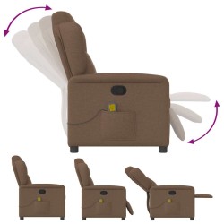 Fauteuil de massage inclinable Marron Tissu 
