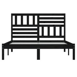 Cadre de lit sans matelas noir 150x200 cm bois de pin massif 