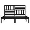 Cadre de lit sans matelas noir 150x200 cm bois de pin massif 