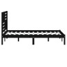 Cadre de lit sans matelas noir 150x200 cm bois de pin massif 