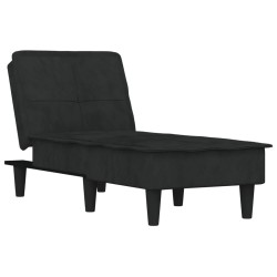 Chaise longue noir velours 