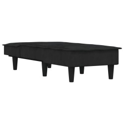 Chaise longue noir velours 