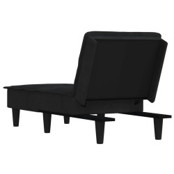 Chaise longue noir velours 