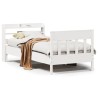 Cadre de lit sans matelas blanc 90x190 cm bois de pin massif 