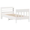 Cadre de lit sans matelas blanc 90x190 cm bois de pin massif 