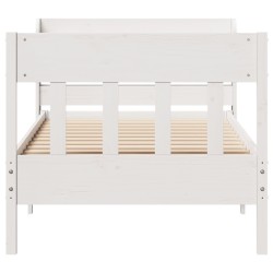 Cadre de lit sans matelas blanc 90x190 cm bois de pin massif 