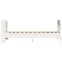Cadre de lit sans matelas blanc 90x190 cm bois de pin massif 
