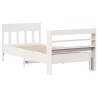 Cadre de lit sans matelas blanc 90x190 cm bois de pin massif 