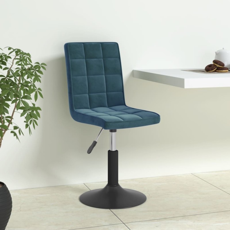 Chaises pivotantes à manger lot de 4 bleu velours Chaises pivotantes à manger lot de 4 bleu velours