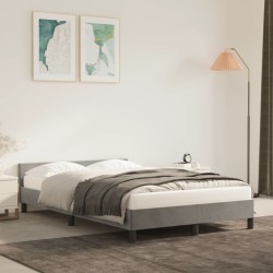 Cadre de lit sans matelas gris clair 120x190 cm velours 