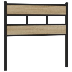 Tête de lit chêne sonoma 100 cm fer et bois d’ingénierie 