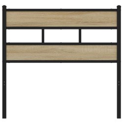 Tête de lit chêne sonoma 100 cm fer et bois d’ingénierie 