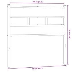 Tête de lit chêne sonoma 100 cm fer et bois d’ingénierie 