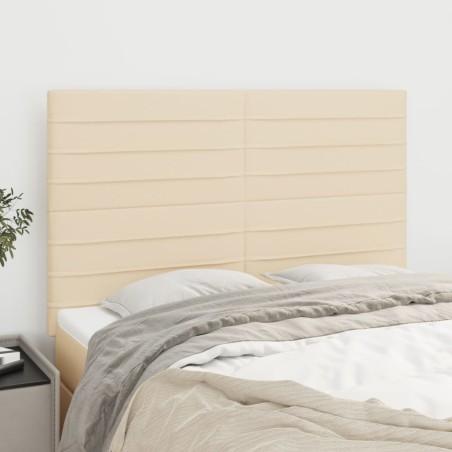 Têtes de lit 4 pcs Crème 72x5x78/88 cm Tissu 