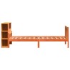 Lit bibliothèque sans matelas cire marron 90x190 cm bois massif 