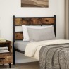 Tête de lit chêne fumé 100 cm fer et bois d'ingénierie 