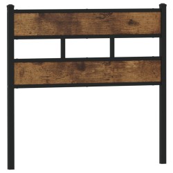 Tête de lit chêne fumé 100 cm fer et bois d'ingénierie 
