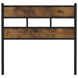 Tête de lit chêne fumé 100 cm fer et bois d'ingénierie 