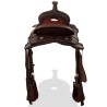 Selle, bridon et col de poitrine Cuir véritable 15 po Marron 