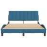Cadre de lit sans matelas bleu 140x200 cm velours 