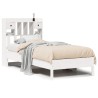 Lit bibliothèque sans matelas blanc 75x190cm bois de pin massif 