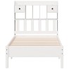 Lit bibliothèque sans matelas blanc 75x190cm bois de pin massif 