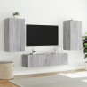 Unités murales TV avec LED 4 pcs gris sonoma bois d'ingénierie 