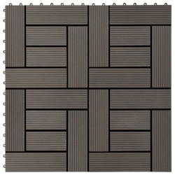 Carreaux de terrasse 22 pcs 30 x 30 cm 2 m² WPC Marron foncé 