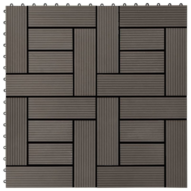Carreaux de terrasse 22 pcs 30 x 30 cm 2 m² WPC Marron foncé Carreaux de terrasse 22 pcs 30 x 30 cm 2 m² WPC Marron foncé