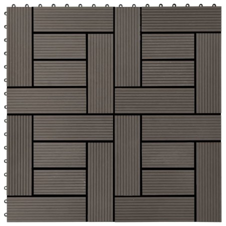 Carreaux de terrasse 22 pcs 30 x 30 cm 2 m² WPC Marron foncé 