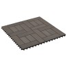 Carreaux de terrasse 22 pcs 30 x 30 cm 2 m² WPC Marron foncé 
