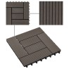 Carreaux de terrasse 22 pcs 30 x 30 cm 2 m² WPC Marron foncé 