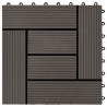 Carreaux de terrasse 22 pcs 30 x 30 cm 2 m² WPC Marron foncé 