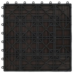 Carreaux de terrasse 22 pcs 30 x 30 cm 2 m² WPC Marron foncé 