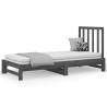 Lit coulissant sans matelas gris 2x(90x200) cm 