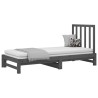 Lit coulissant sans matelas gris 2x(90x200) cm 