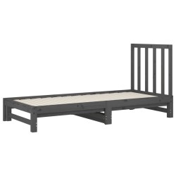 Lit coulissant sans matelas gris 2x(90x200) cm 