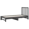 Lit coulissant sans matelas gris 2x(90x200) cm 