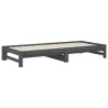 Lit coulissant sans matelas gris 2x(90x200) cm 