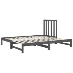Lit coulissant sans matelas gris 2x(90x200) cm 
