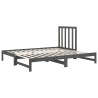 Lit coulissant sans matelas gris 2x(90x200) cm 