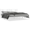 Cadre de lit métal sans matelas et tête de lit blanc 200x200 cm 