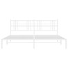 Cadre de lit métal sans matelas et tête de lit blanc 200x200 cm 