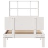 Lit bibliothèque sans matelas blanc 90x200cm bois de pin massif 