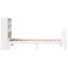 Lit bibliothèque sans matelas blanc 90x200cm bois de pin massif 
