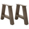 Pieds de table basse en forme de A, 2 pièces, 30 x (30-31) cm, acier 